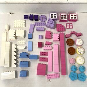 Lego Duplo Pink Purple Lavender Azure Blue White Castle Princess Cupcake Lot